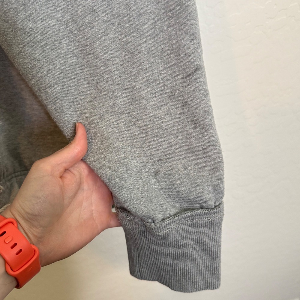 We The Free Free People Oversized Beach Grunge Zip Hoodie Gray Large Distressed - Picture 8 of 12
